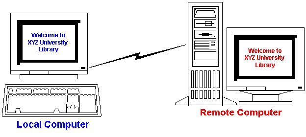 Image of a user's computer screen 
displaying what is on the server's screen